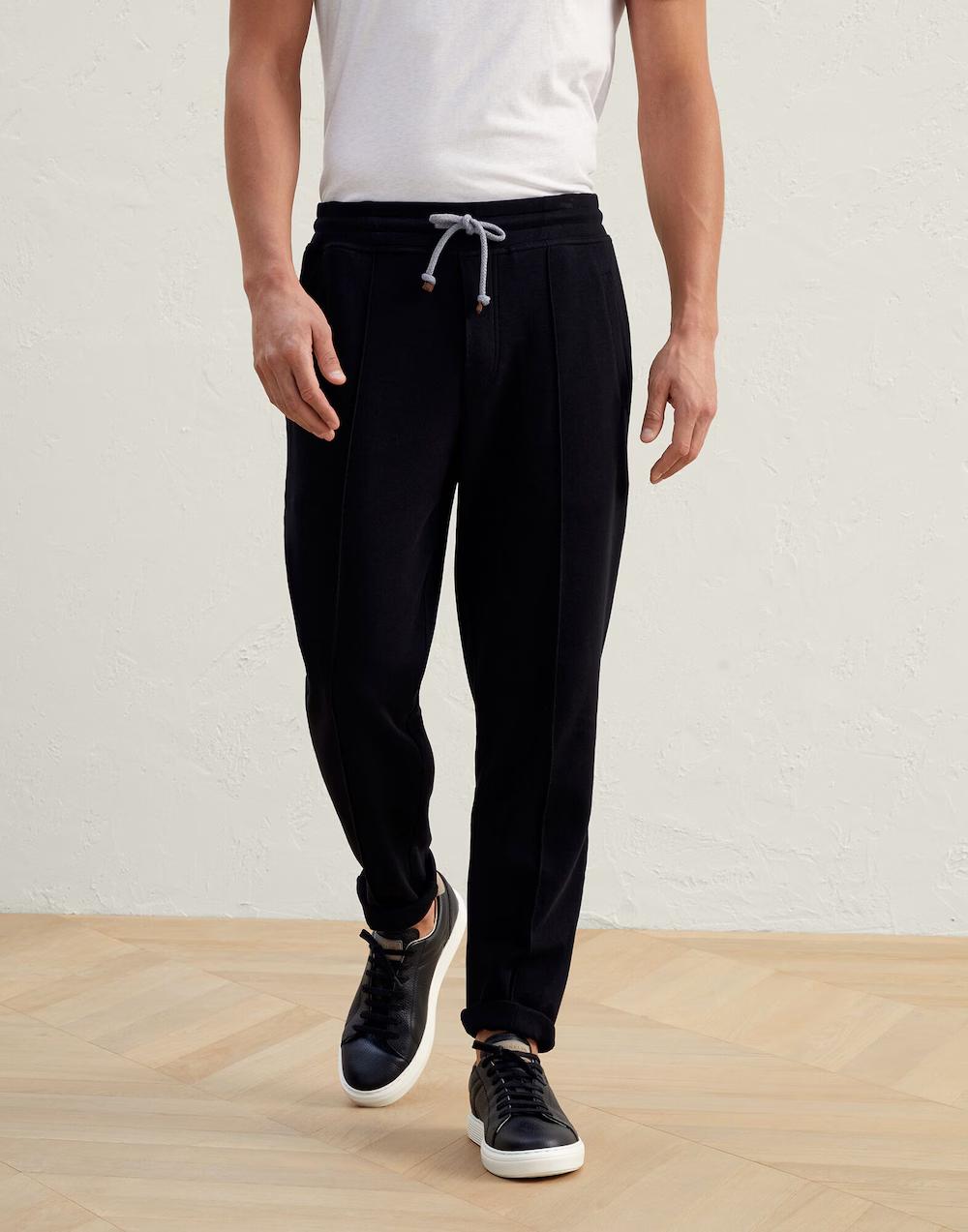 Brunello Cucinelli Black Cotton Joggers (Workout Pants)