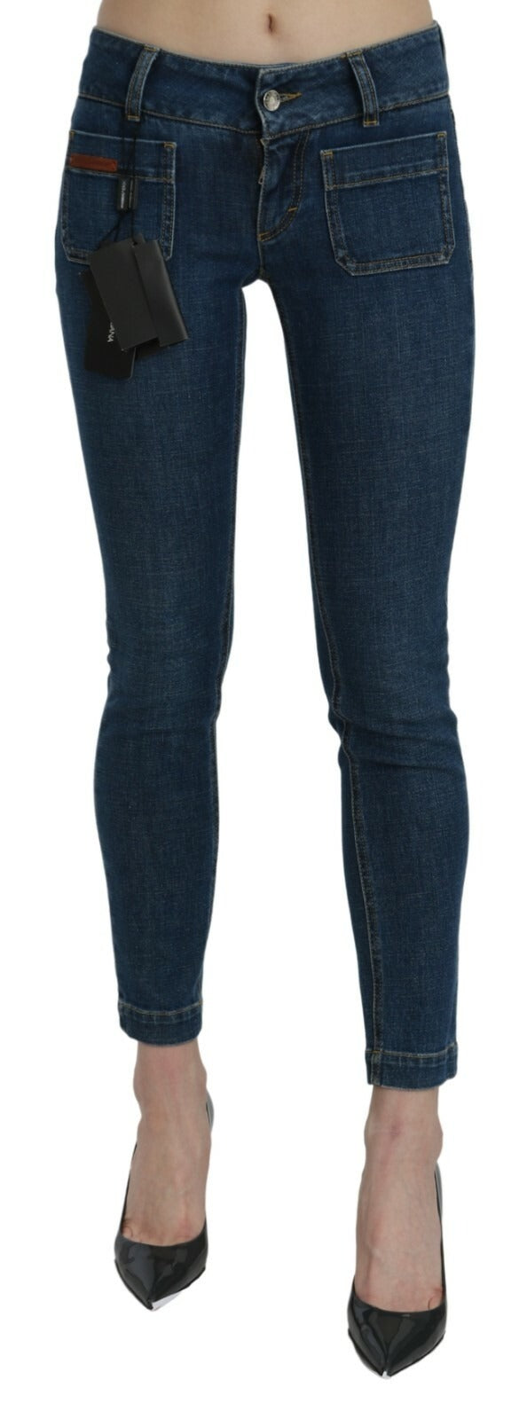Vaqueros pitillo cropped de tiro medio azules Dolce & Gabbana