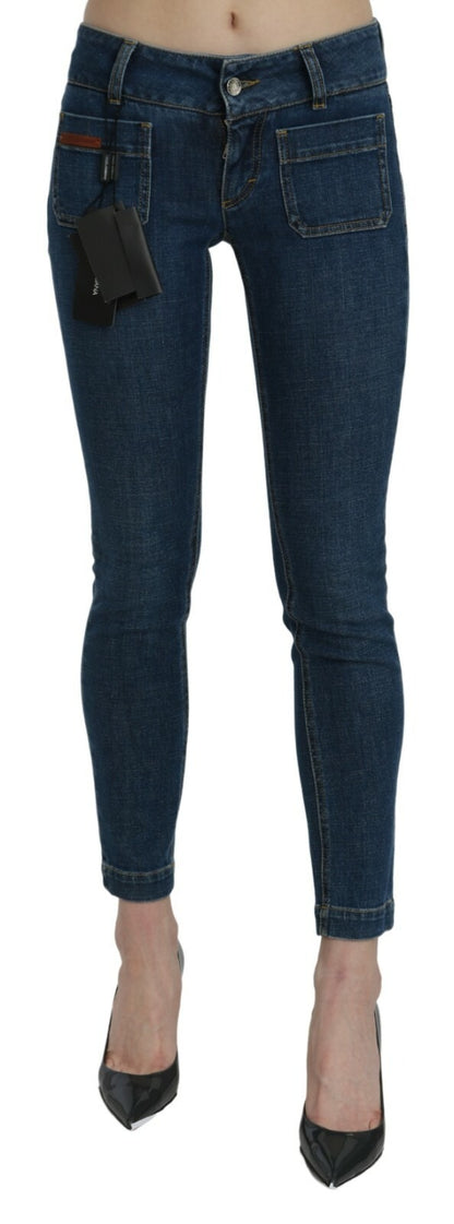 Vaqueros pitillo cropped de tiro medio azules Dolce & Gabbana
