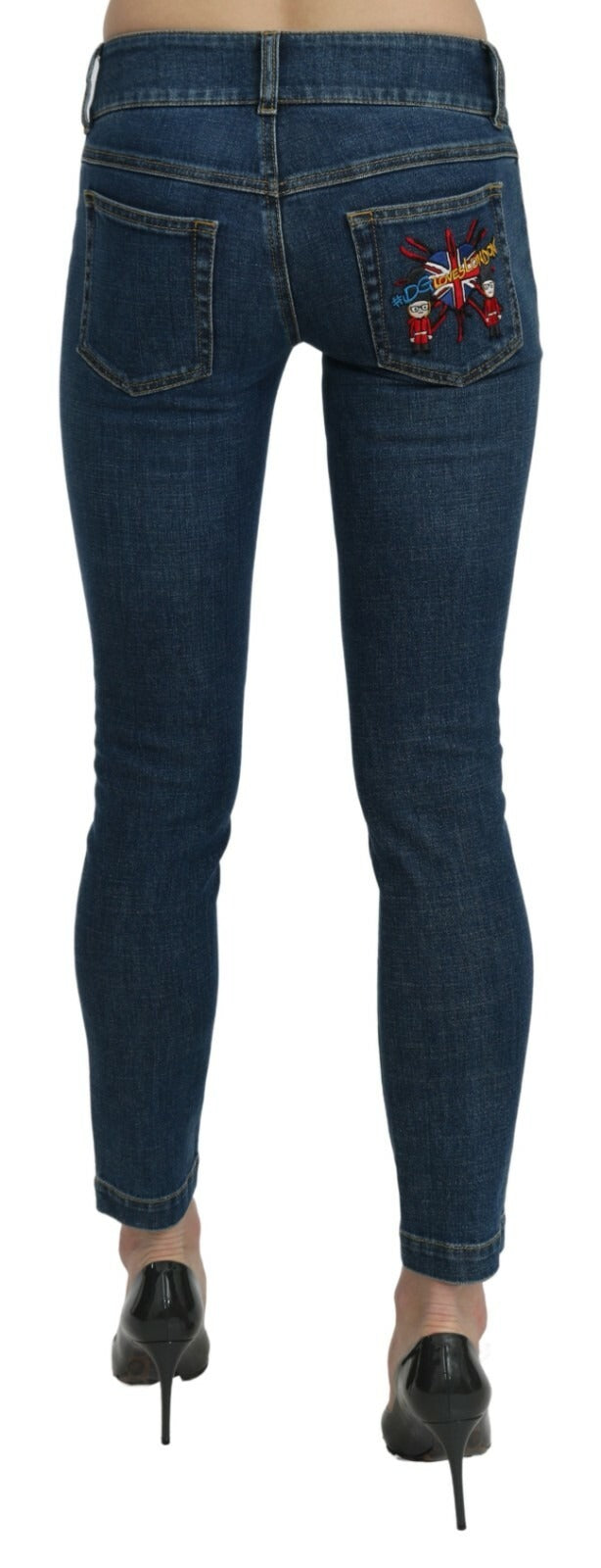 Vaqueros pitillo cropped de tiro medio azules Dolce & Gabbana