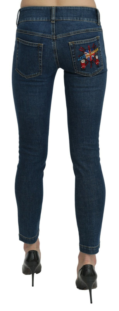 Vaqueros pitillo cropped de tiro medio azules Dolce & Gabbana