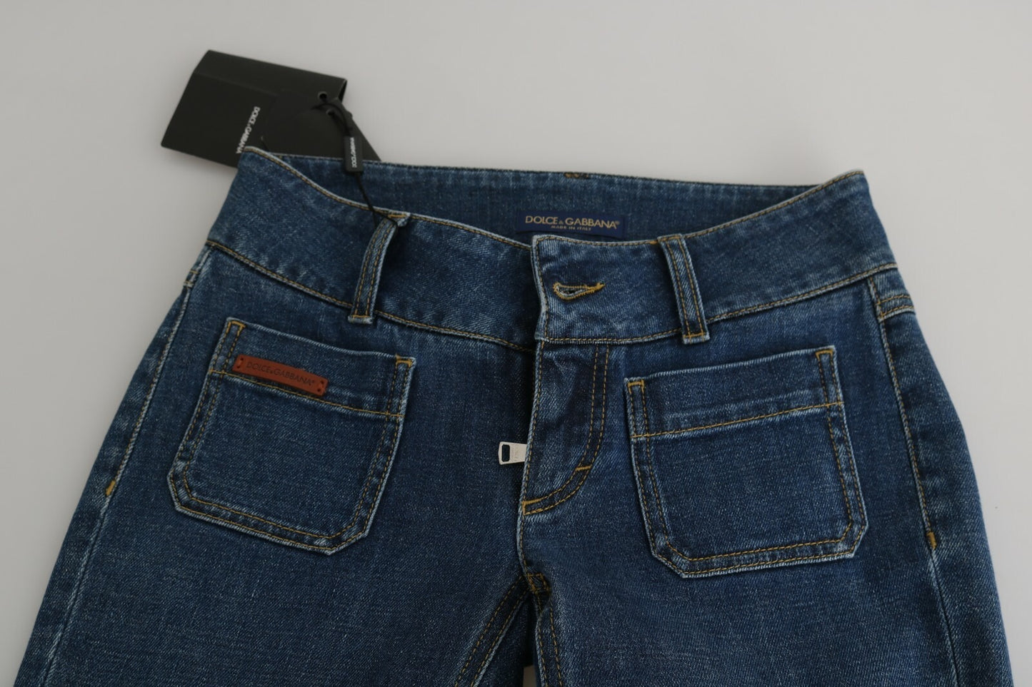 Vaqueros pitillo cropped de tiro medio azules Dolce & Gabbana