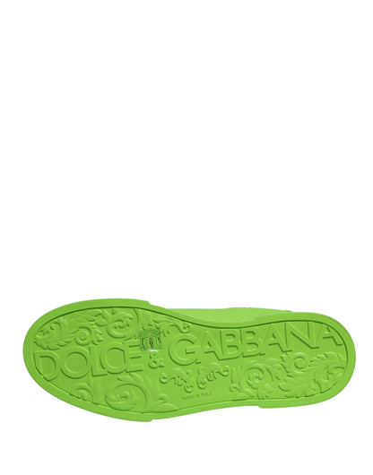Dolce & Gabbana Green Leather Portofino Low Top Sneakers Shoes