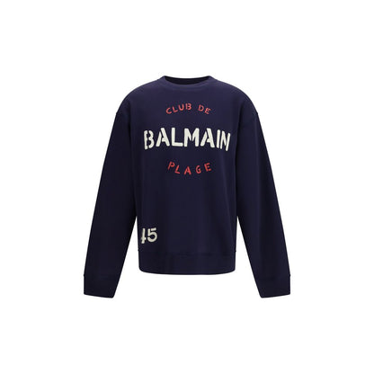 Balmain Blue Cotton Sweatshirt
