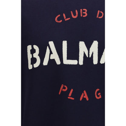 Balmain Blue Cotton Sweatshirt