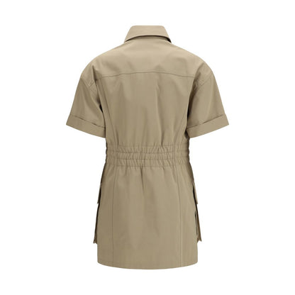 Vestido informal de algodón beige de Balmain
