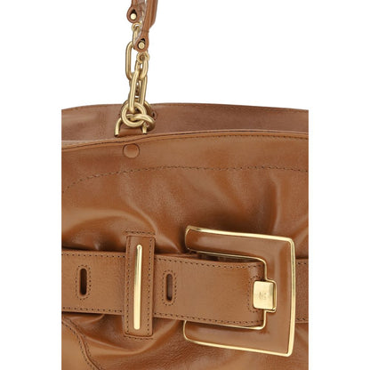 Balmain Brown Calf Leather Bos Taurus Handbag