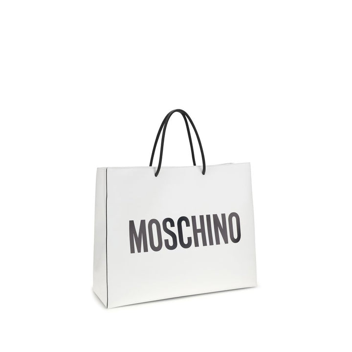 Moschino White Calf Leather Bos Taurus Shoulder Bag