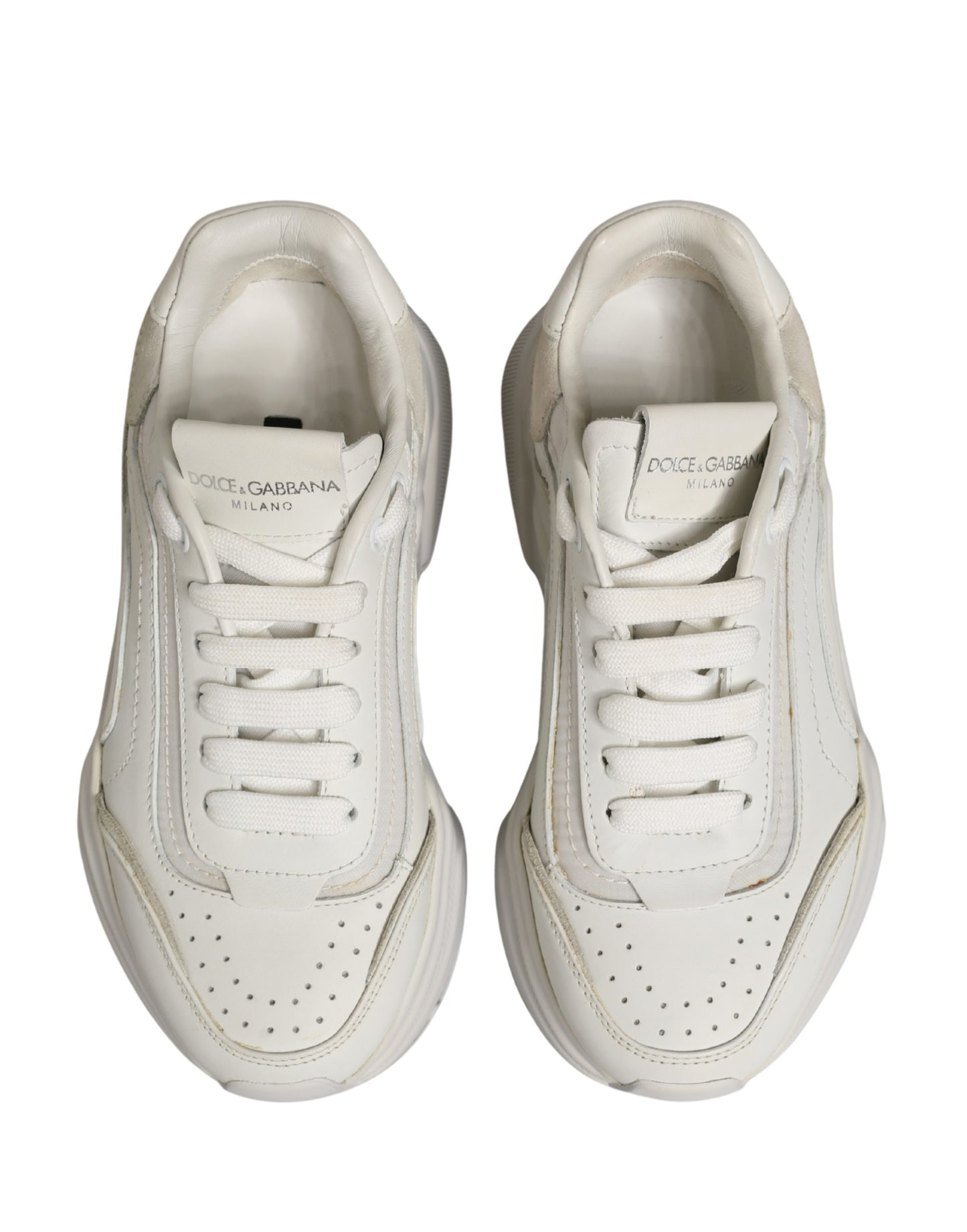 Dolce & Gabbana White Leather Daymaster Low Top Sneakers Shoes