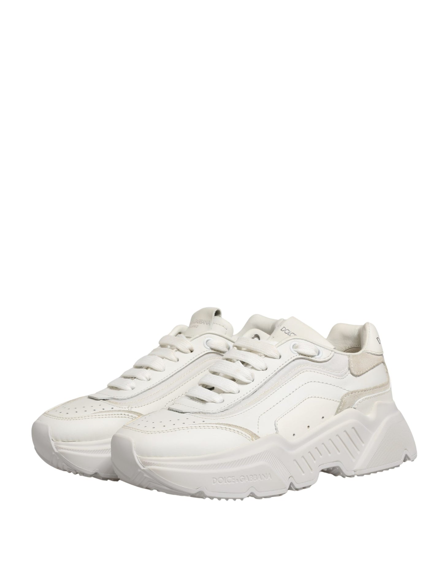 Dolce & Gabbana White Leather Daymaster Low Top Sneakers Shoes