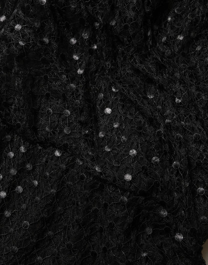 Vestido de noche largo con lentejuelas negras de Dolce & Gabbana, corte sirena