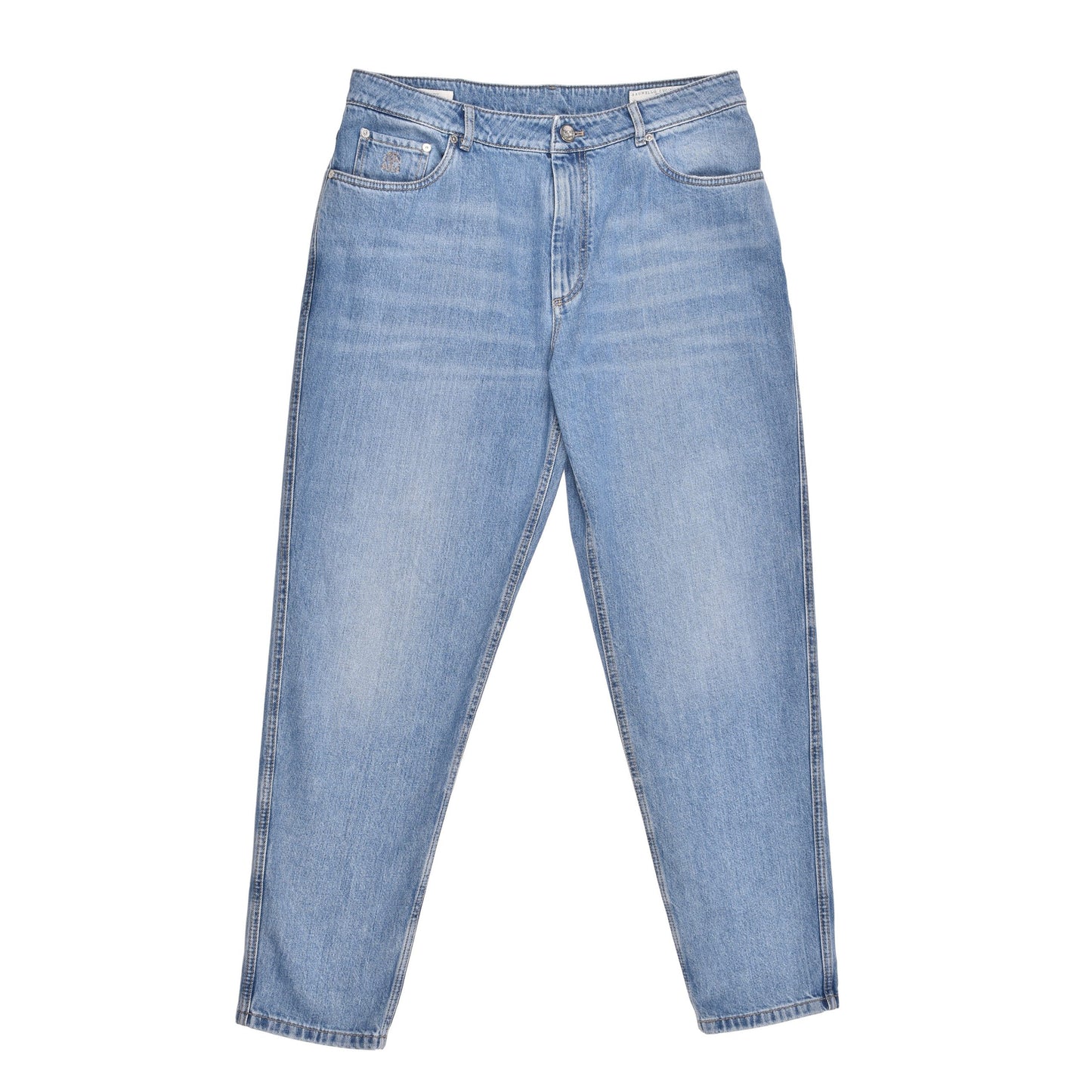 Brunello Cucinelli Blue Cotton Straight-Leg Jeans