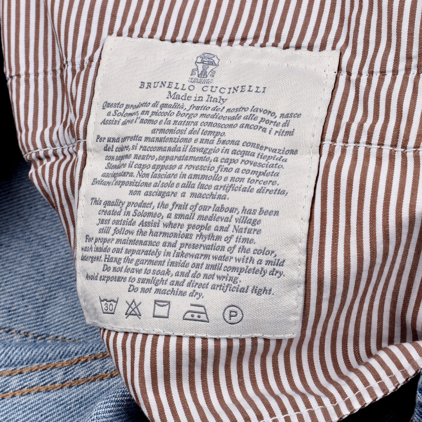 Brunello Cucinelli Blue Cotton Straight-Leg Jeans