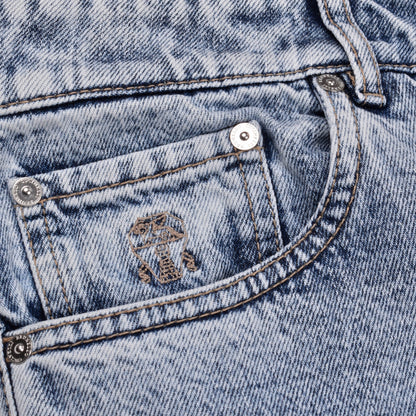 Brunello Cucinelli Blue Cotton Straight-Leg Jeans