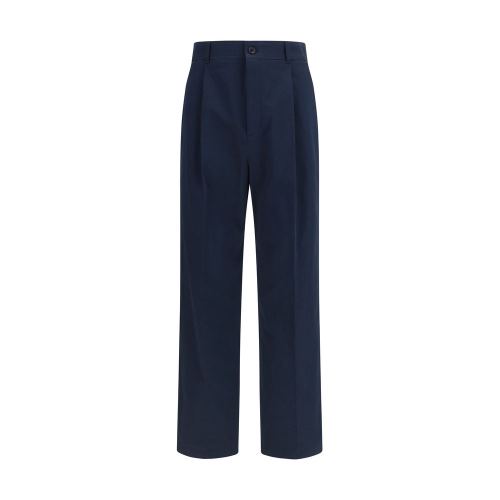 Valentino Blue Cotton Casual Pants