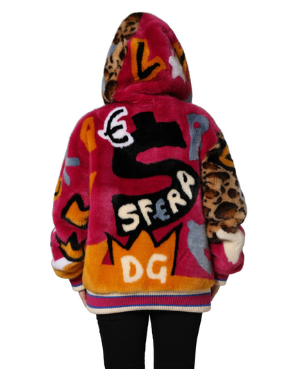 Dolce & Gabbana Multicolor Graffiti Print Full Zip Hooded Jacket