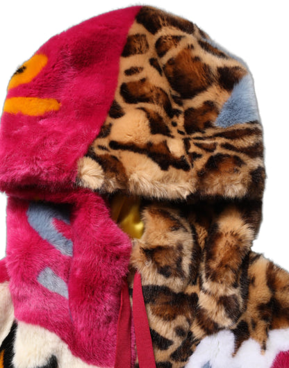 Dolce & Gabbana Multicolor Graffiti Print Full Zip Hooded Jacket