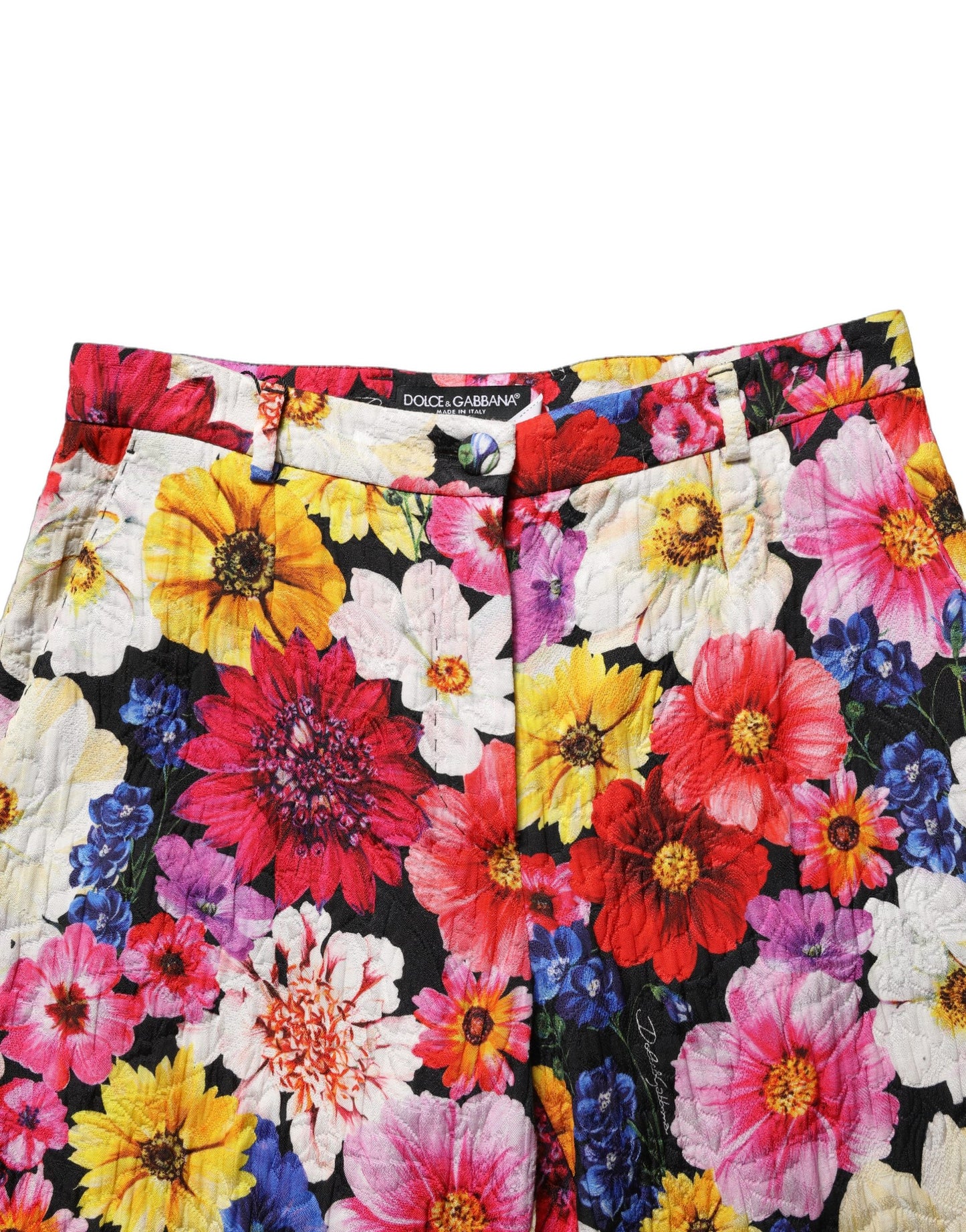 Dolce & Gabbana Multicolor Floral Print Tapered Trouser Pants