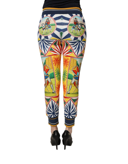 Dolce & Gabbana Multicolor Siciliano Saretto Joggers Pants