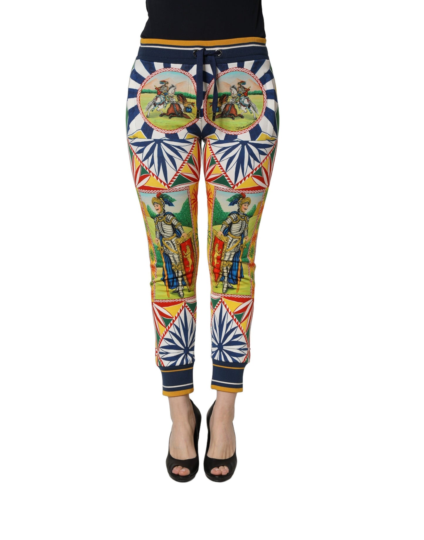 Dolce & Gabbana Multicolor Siciliano Saretto Joggers Pants