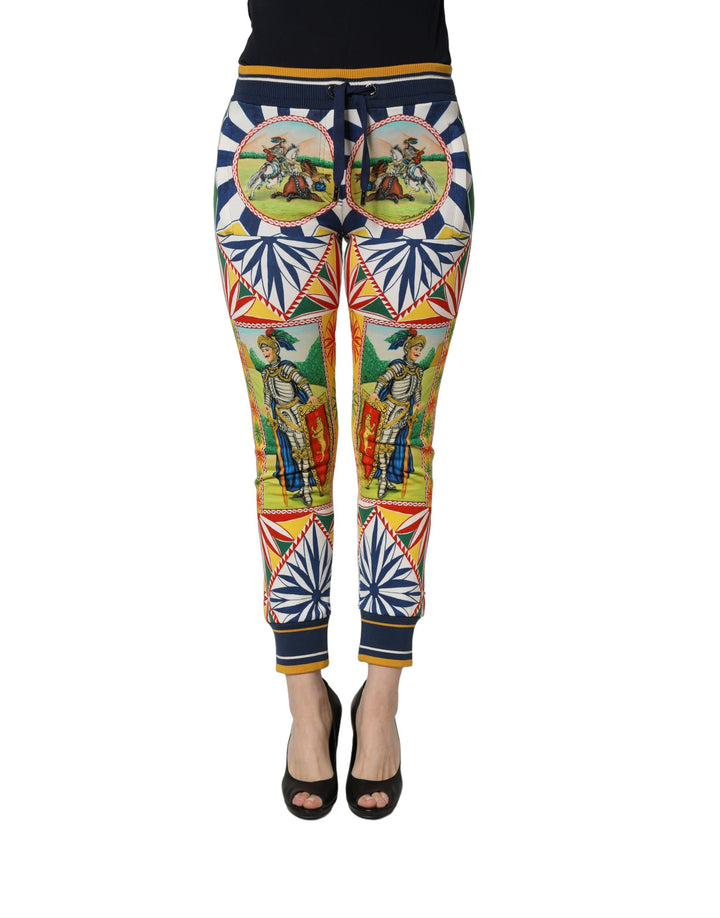Dolce & Gabbana Multicolor Siciliano Saretto Joggers Pants