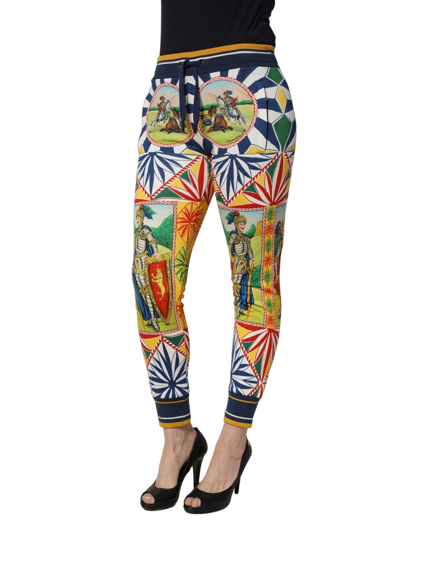 Dolce & Gabbana Multicolor Siciliano Saretto Joggers Pants