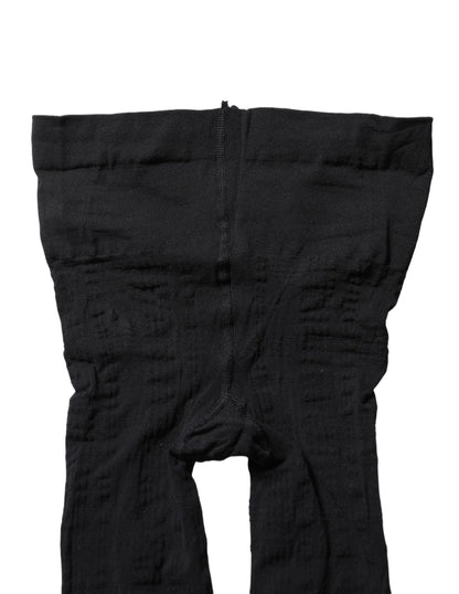 Dolce & Gabbana Black Nylon Tartan Pattern Tights Stockings Socks