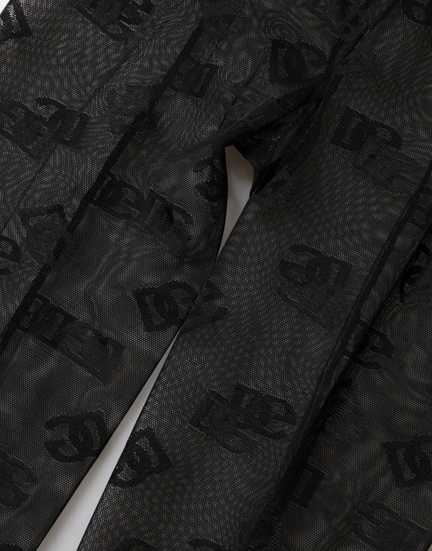 Dolce & Gabbana Black Nylon Logo Pattern Tights Stockings Socks