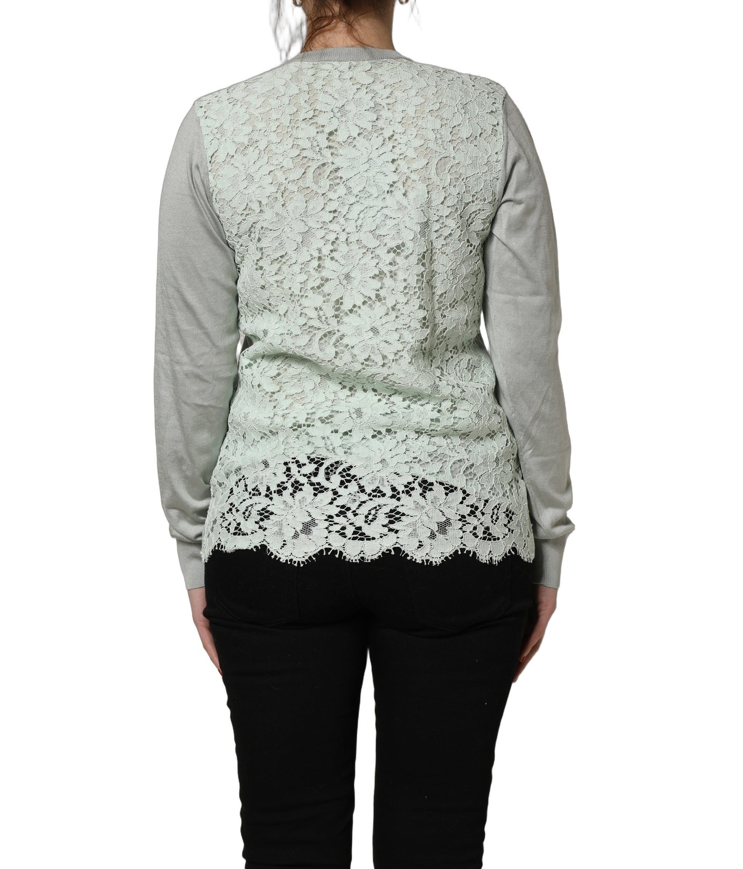 Gilet cardigan Dolce & Gabbana vert à manches longues et boutonnage frontal