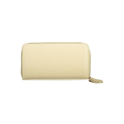 Mario Valentino Beige Polyurethane Women's Wallet with Coin Purse and Card Spaces