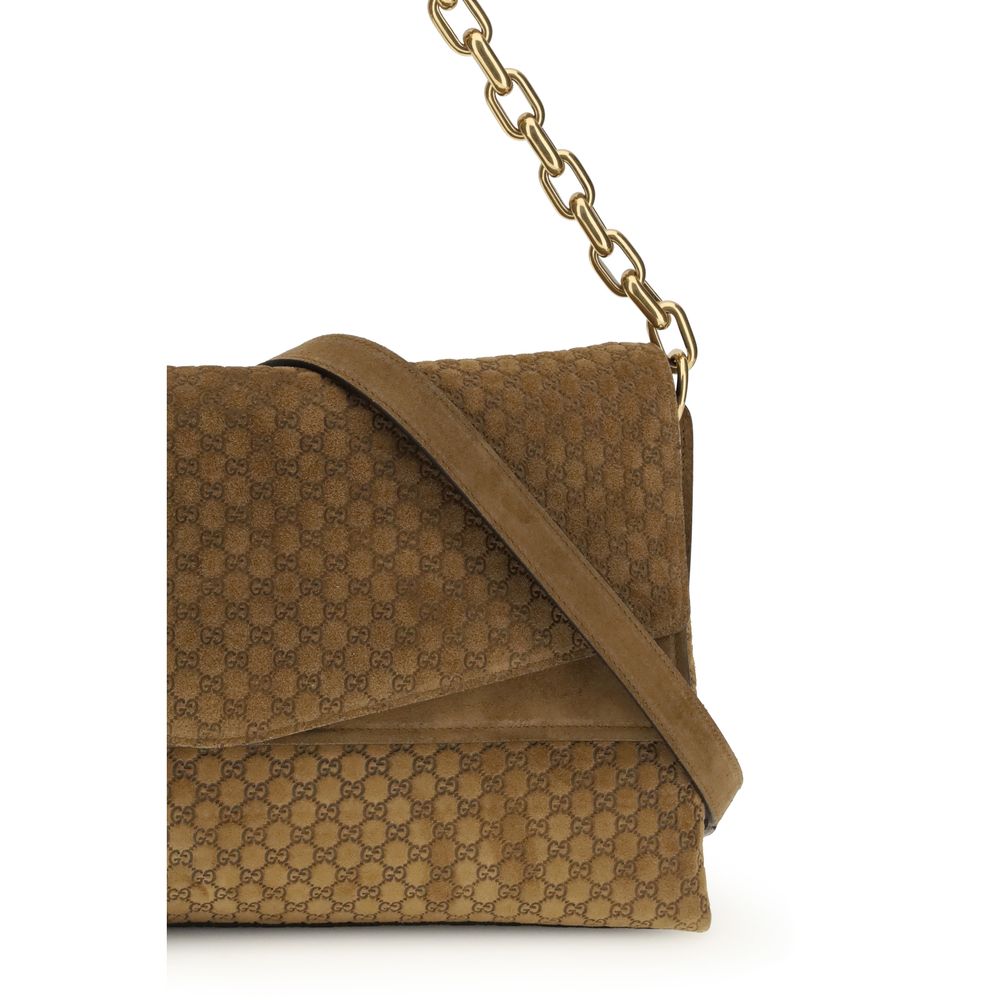 Sac à main Gucci en cuir suédé marron