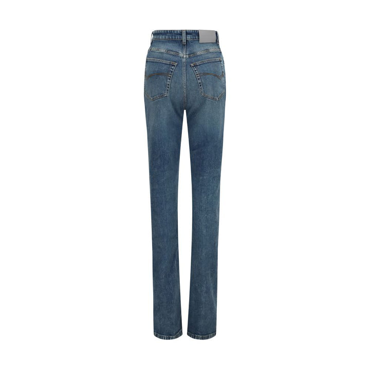 Vaquero Balenciaga azul de algodón de talle alto