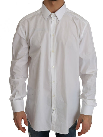 Dolce & Gabbana Camisa de vestir entallada GOLD blanca 100% algodón