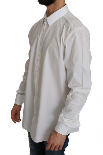 Dolce & Gabbana Camisa de vestir entallada GOLD blanca 100% algodón