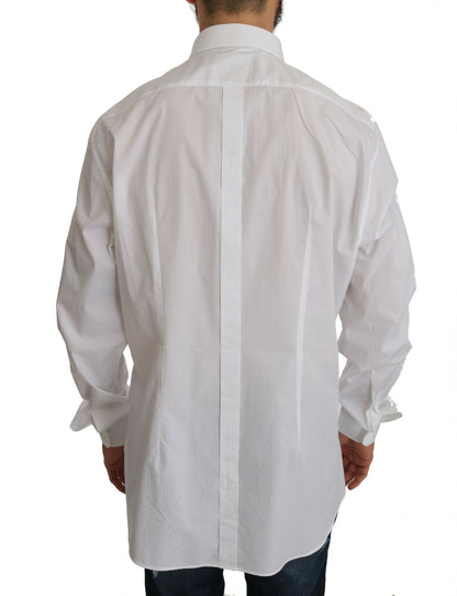 Dolce & Gabbana Camisa de vestir entallada GOLD blanca 100% algodón