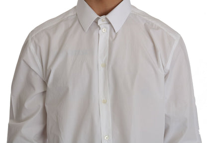 Dolce & Gabbana Camisa de vestir entallada GOLD blanca 100% algodón