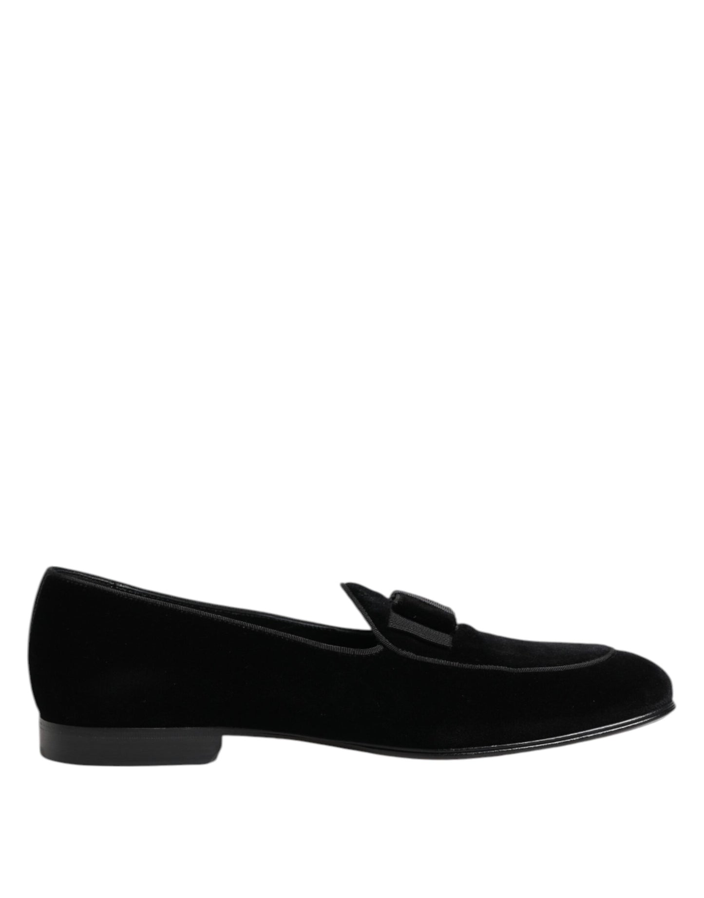 Dolce & Gabbana Black Cotton Slip-On Loafers