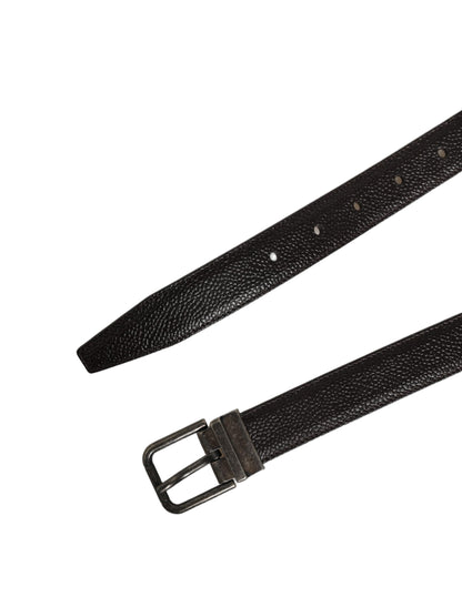 Ceinture Dolce & Gabbana en cuir de veau marron, style vintage, avec boucle argentée