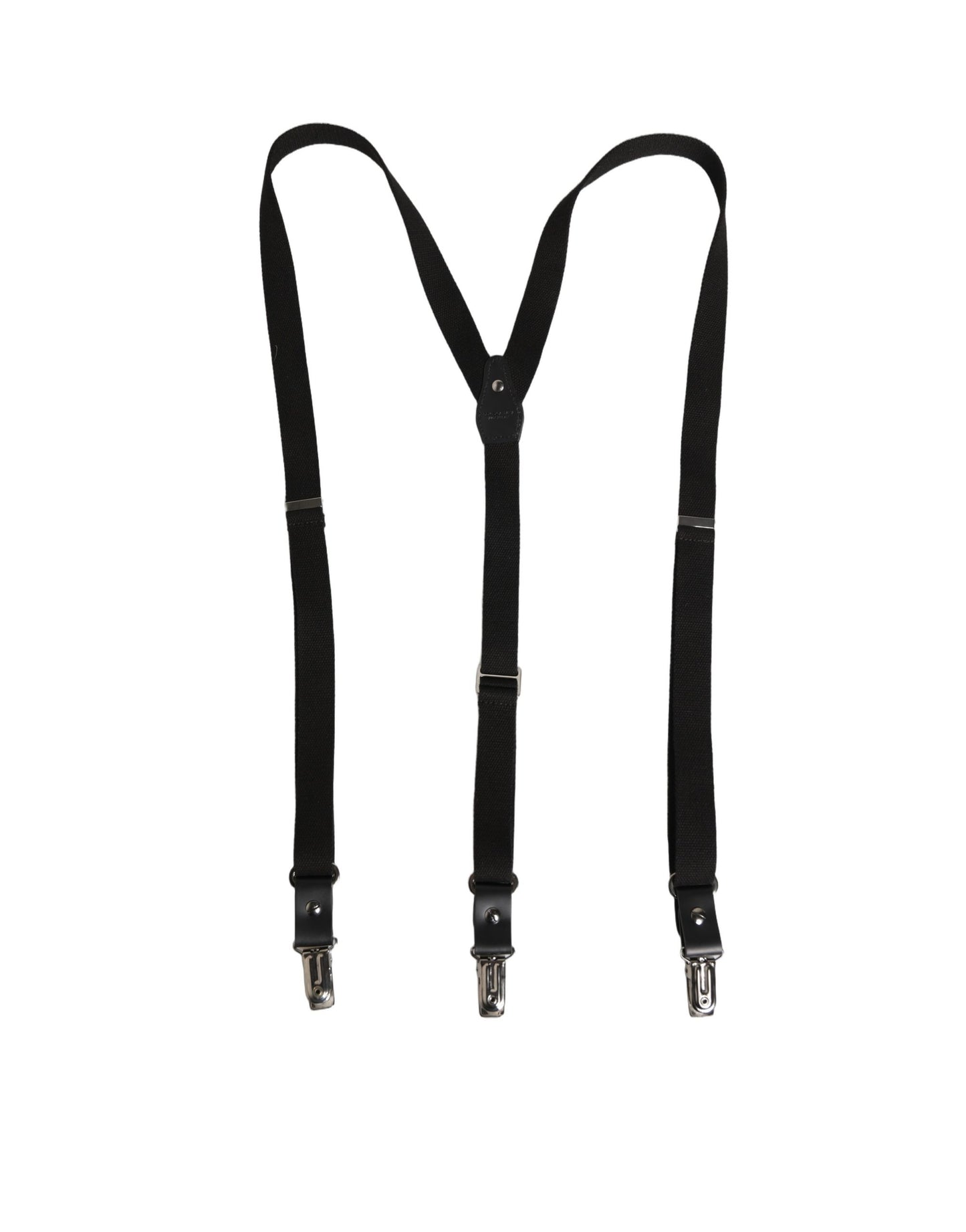 Tirantes elásticos Dolce & Gabbana de algodón negro con espalda en Y y clips metálicos