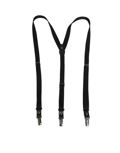 Tirantes elásticos Dolce & Gabbana de algodón negro con espalda en Y y clips metálicos
