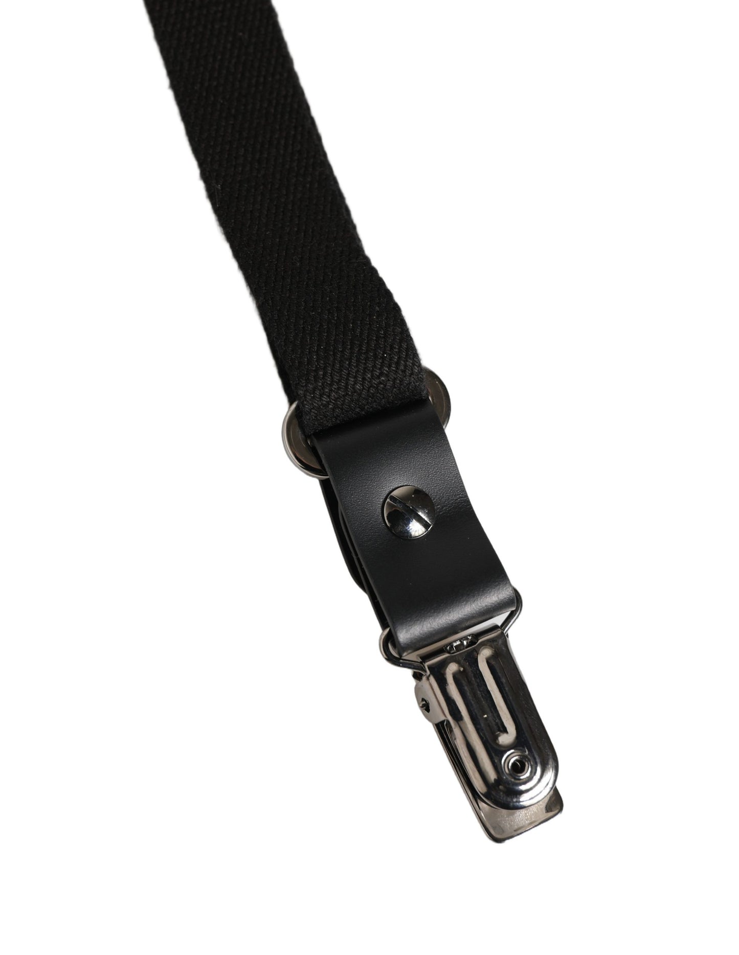Tirantes elásticos Dolce & Gabbana de algodón negro con espalda en Y y clips metálicos