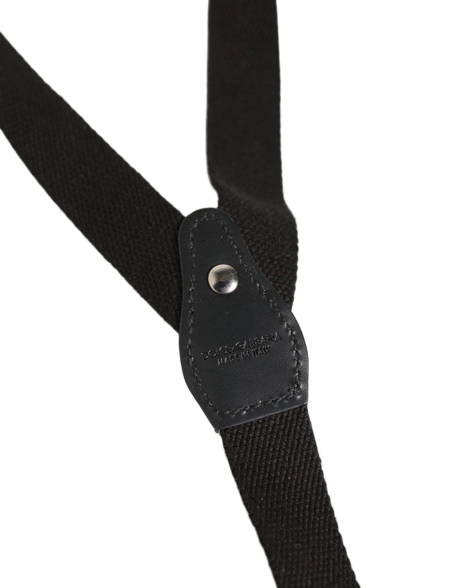 Tirantes elásticos Dolce & Gabbana de algodón negro con espalda en Y y clips metálicos