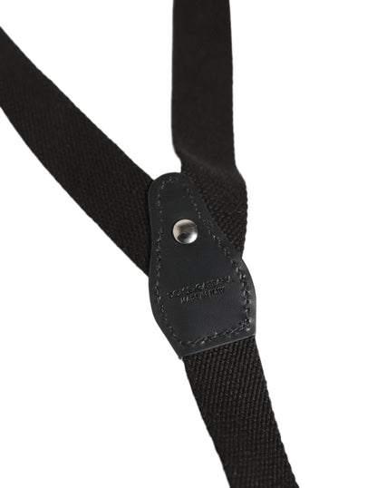 Tirantes elásticos Dolce & Gabbana de algodón negro con espalda en Y y clips metálicos