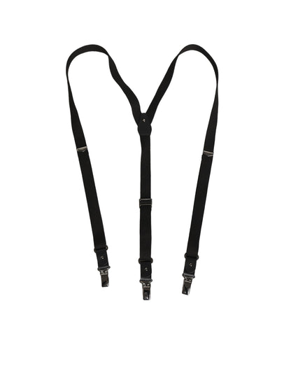 Tirantes elásticos Dolce & Gabbana de algodón negro con espalda en Y y clips metálicos