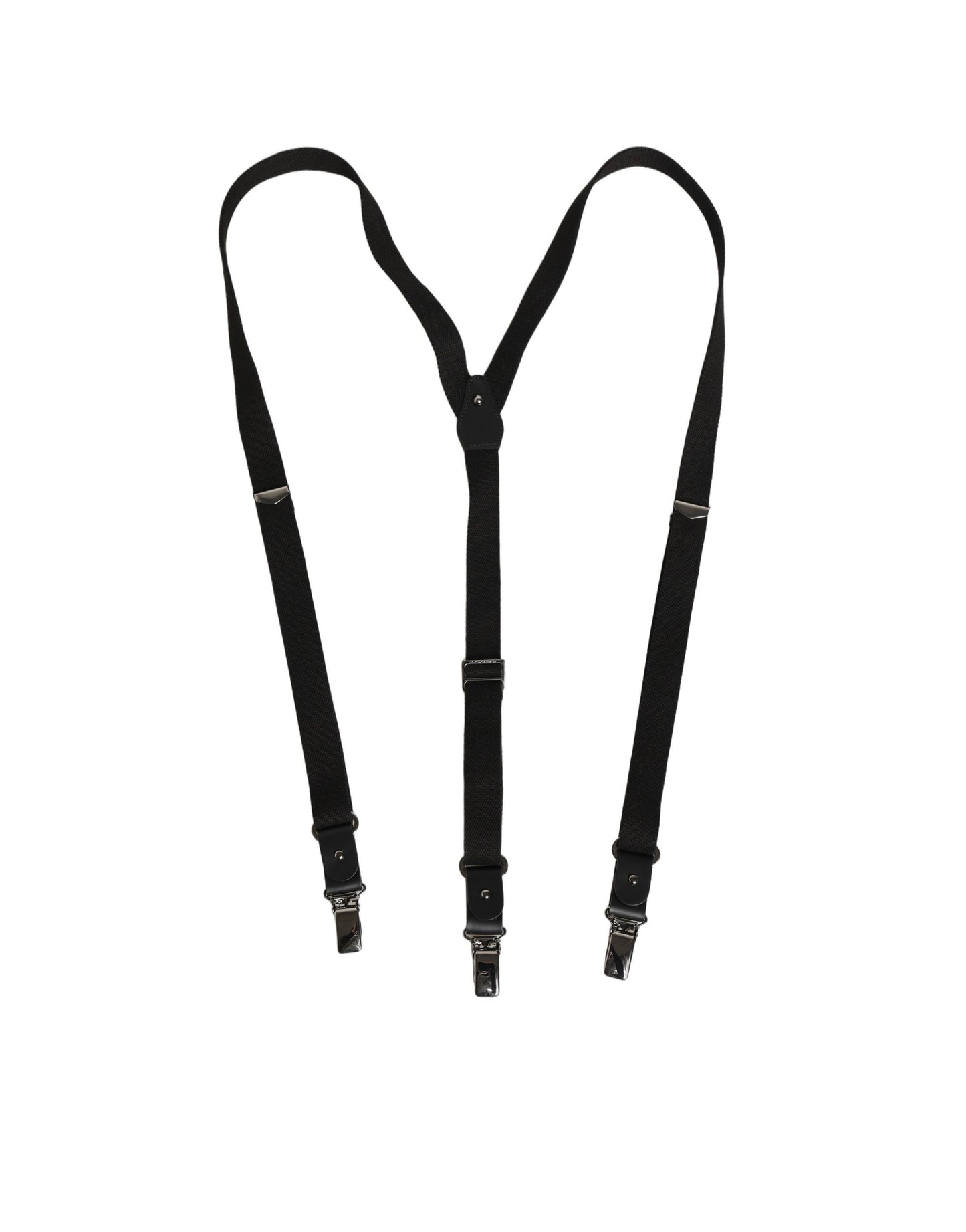 Tirantes elásticos Dolce & Gabbana de algodón negro con espalda en Y y clips metálicos