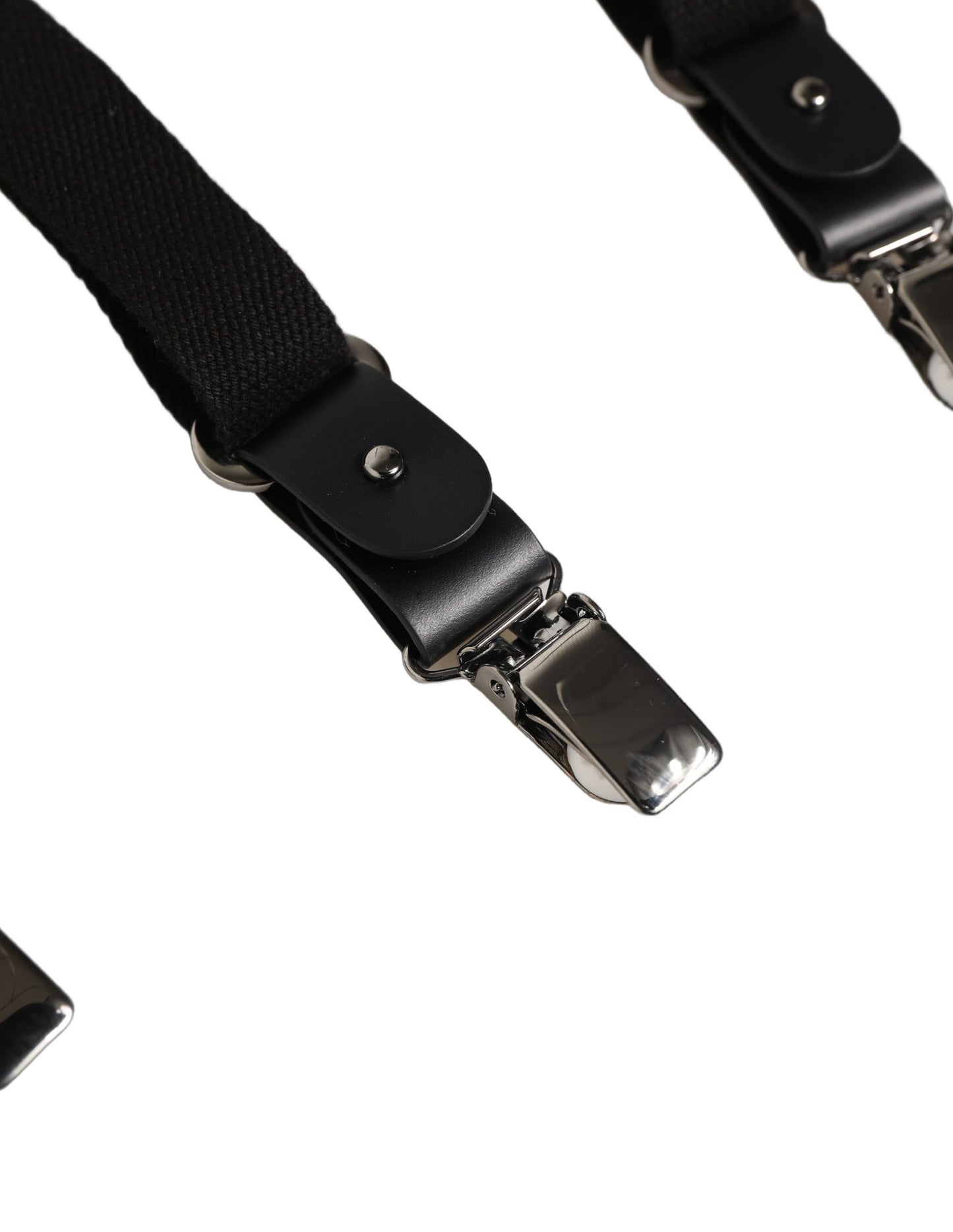 Tirantes elásticos Dolce & Gabbana de algodón negro con espalda en Y y clips metálicos