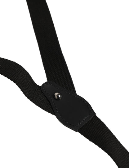Tirantes elásticos Dolce & Gabbana de algodón negro con espalda en Y y clips metálicos