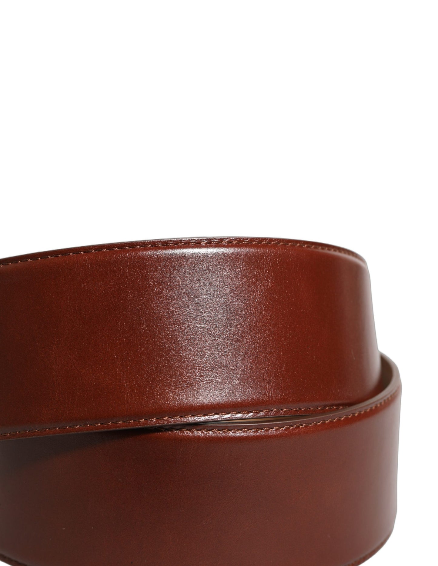 Ceinture Dolce & Gabbana en Cuir de Veau Marron et Boucle en Métal Doré