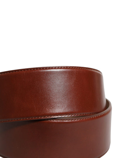 Ceinture Dolce & Gabbana en Cuir de Veau Marron et Boucle en Métal Doré