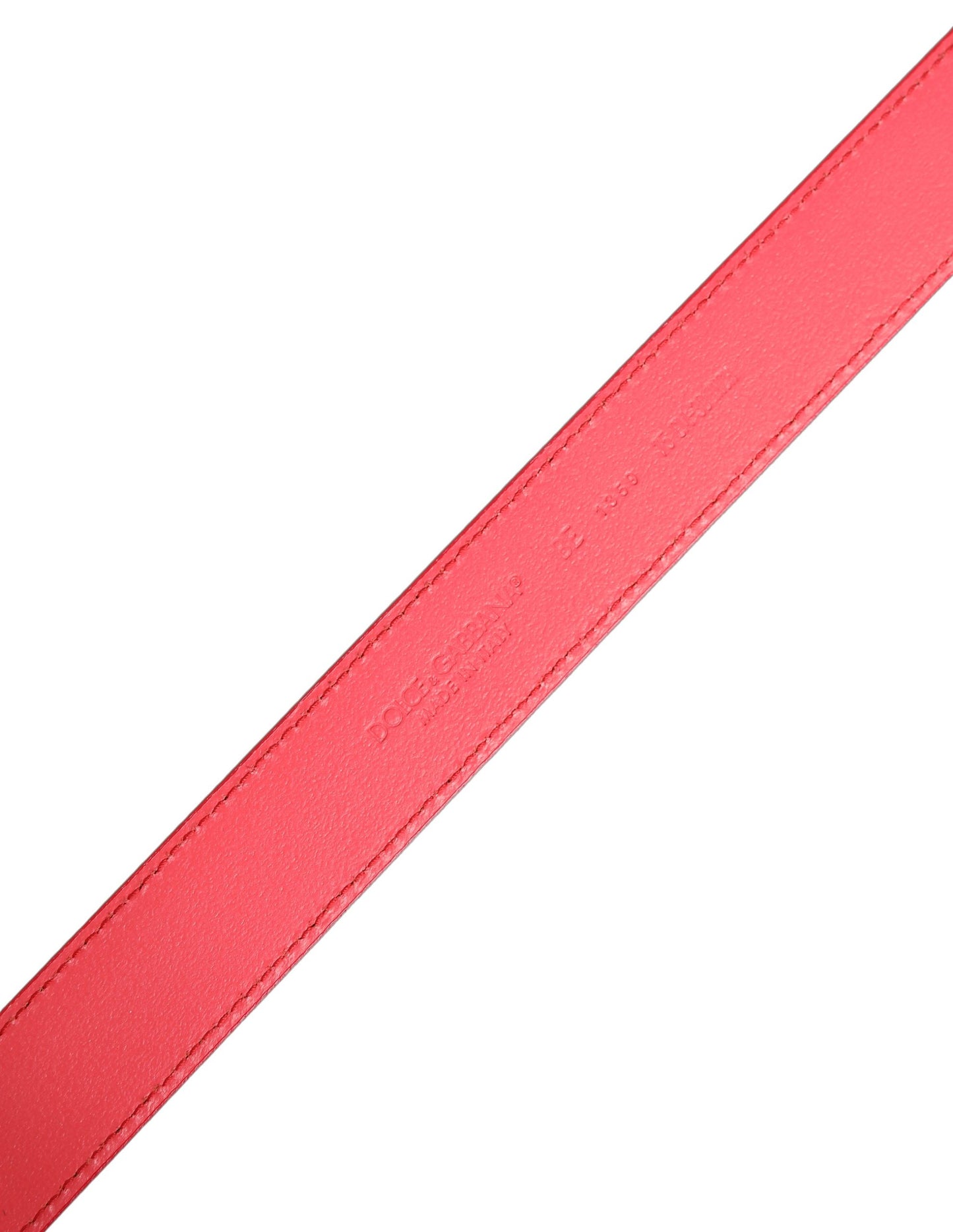 Cinturón Dolce & Gabbana de piel de cordero rosa con hebilla de metal plateado